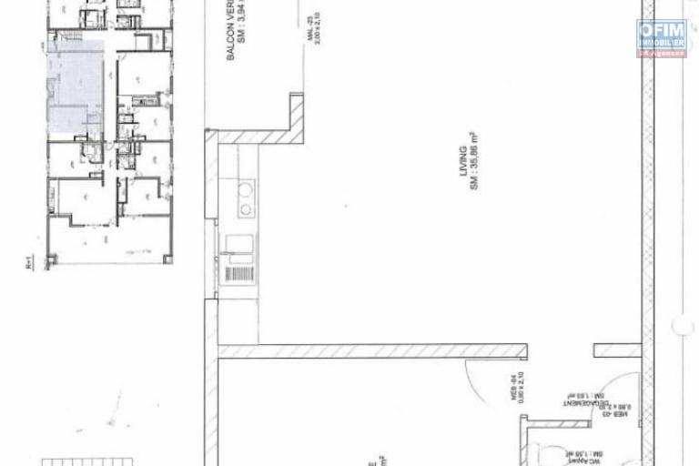 location d'un appartement de type Type T2 meublé dans une résidence sécurisée en plein centre d'Ivandry.LOUE