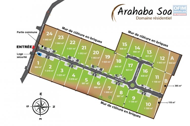 Vente de 22 lots de terrains dans un lotissement à Ambohitrarahaba